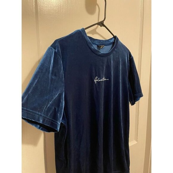 Shein Men's Size Medium Dark Blue Velour Adventure T-Shirt - Picture 3 of 7